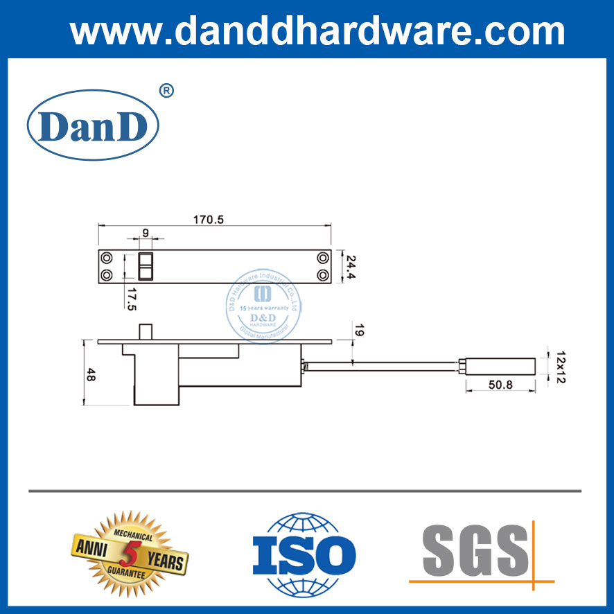 Bu lông xả tự động hoàn toàn bằng thép không gỉ cho thị trường Trung Đông cho cửa kim loại-DDDB032