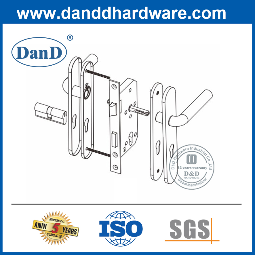 Tay nắm đòn bẩy SUS316 có tấm cho cửa kim loại-DDLP002