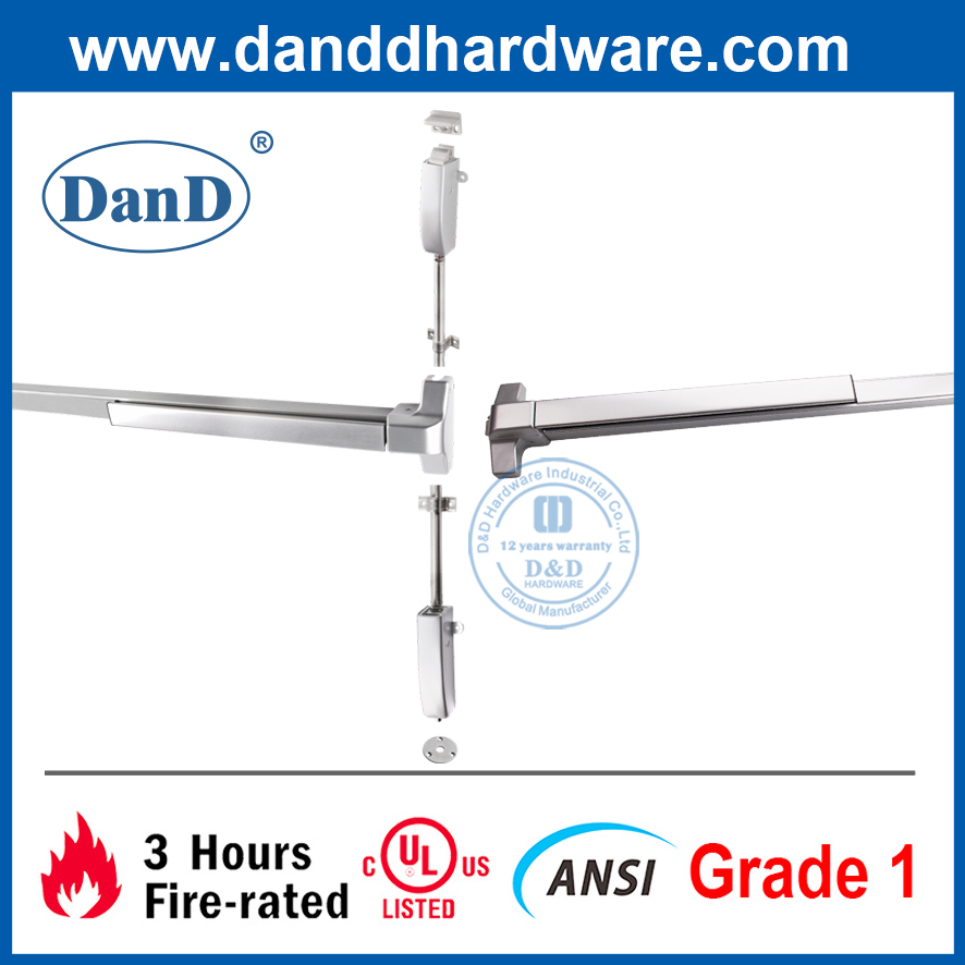 Thanh đẩy cửa thoát hiểm bằng thép chống cháy ANSI cấp 1 UL-DDPD003