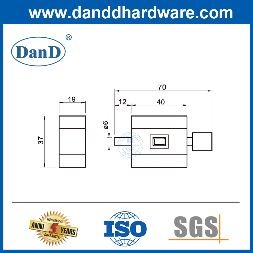 Bu lông cửa lò xo bằng thép không gỉ Tự động gắn trên bề mặt bu lông-DDDB026