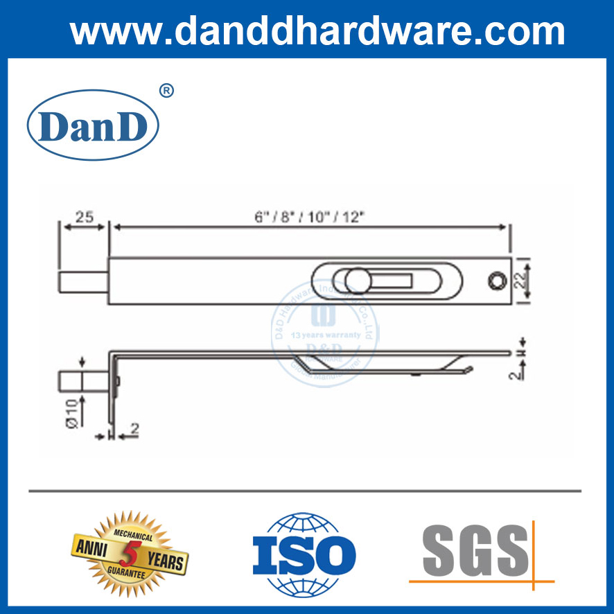 SUS304 Bạc Hướng dẫn sử dụng tốt nhất Bu lông xả đinh cửa thương mại-DDDB005