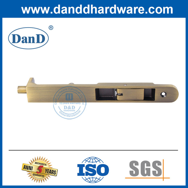 Chất lượng tốt An ninh bằng thép không gỉ Antqiue Brass Finish Flush Bolt Nhà cung cấp-DDDB030