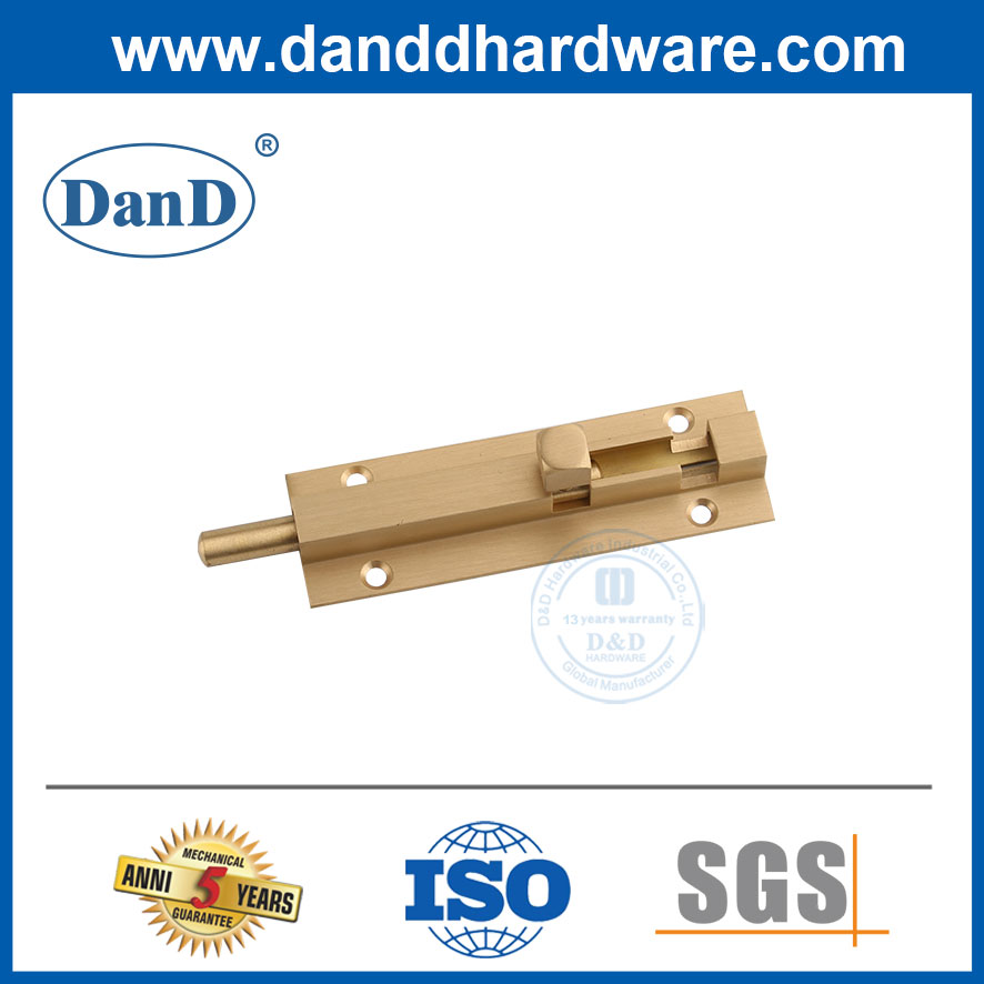 Nhà cung cấp Bu lông Tháp Đồng thau có thể khóa Cửa trước Stain Golden-DDDB016