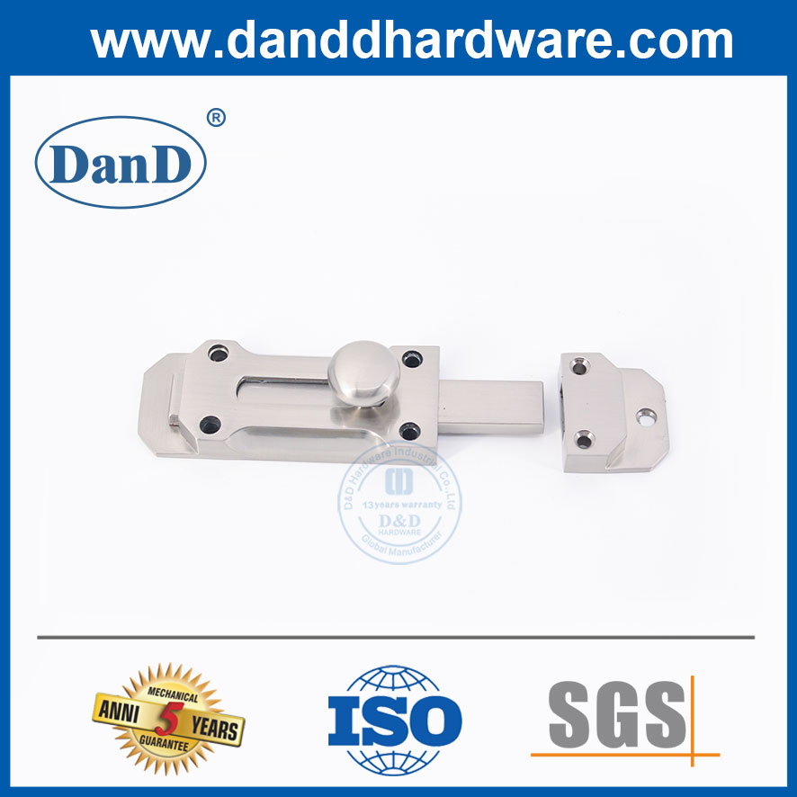 Hợp kim kẽm Satin Niken Cửa phòng tắm Bu lông bề mặt cửa thương mại -DDDB025