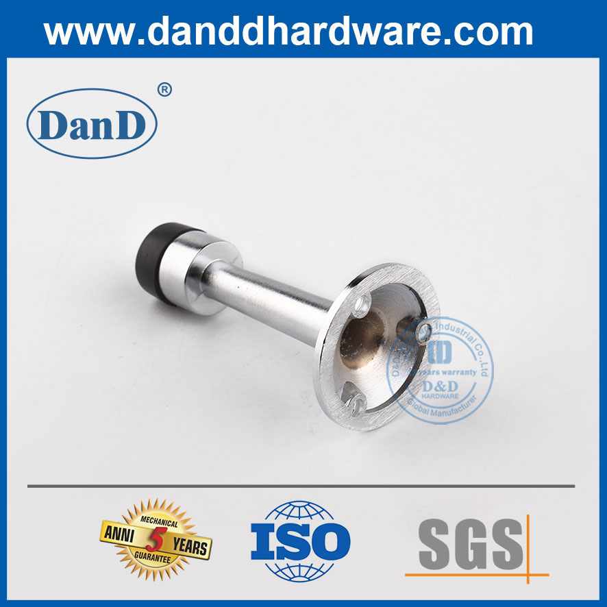 Vít hợp kim kẽm trong chặn cửa Satin Tấm niken màu bạc Chặn cửa phòng tắm-DDDS019