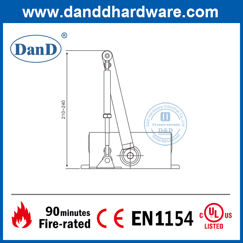 Cửa đóng lò xo bằng nhôm trên cao cho nhà ở-DDDC001