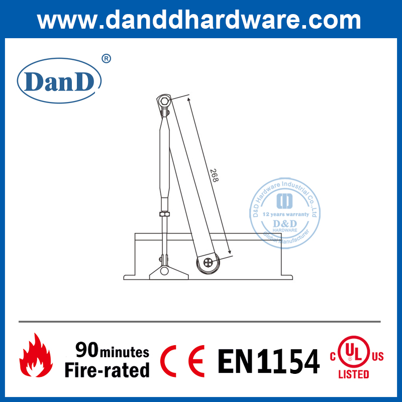 EN1154 Điều chỉnh an ninh Tủ đóng cửa chống cháy thương mại tự động-DDDC017