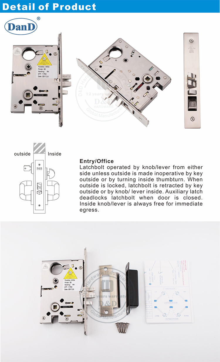 Phần cứng khóa lỗ mộng ANSI Entry-D và D