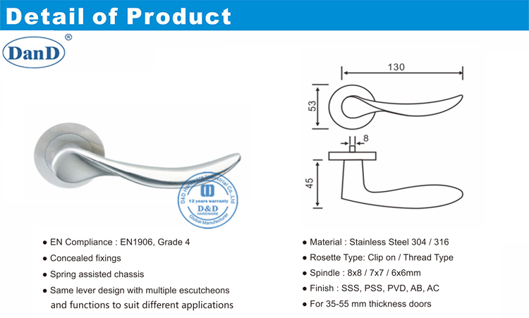 Phần cứng tay nắm cửa ngo&agrave;i-D v&agrave; D