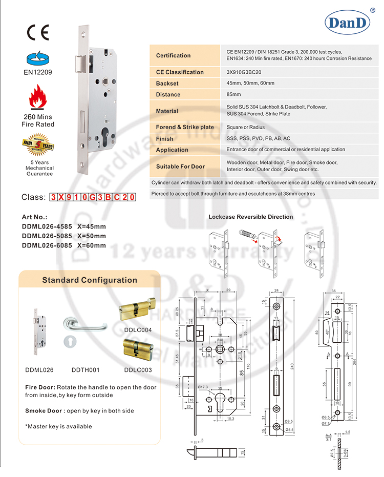 Phần cứng CE Sash Lock-D và D