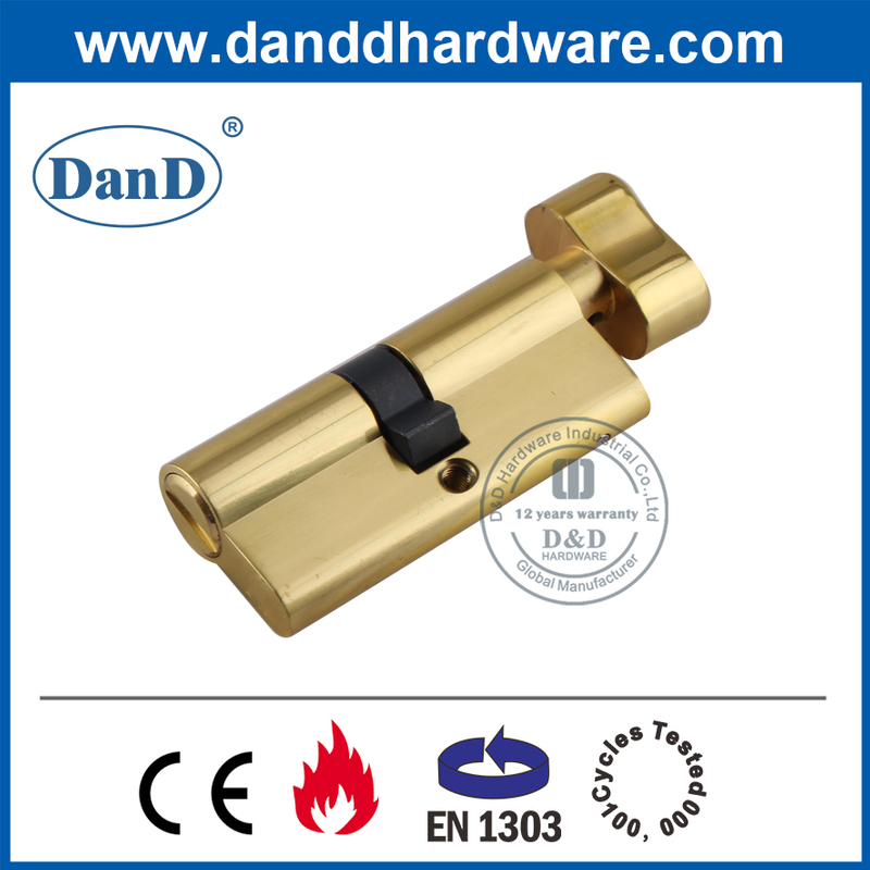 Xi lanh khóa phòng tắm bằng đồng thau được đánh bóng của Châu Âu với Thumbturn-DDLC007