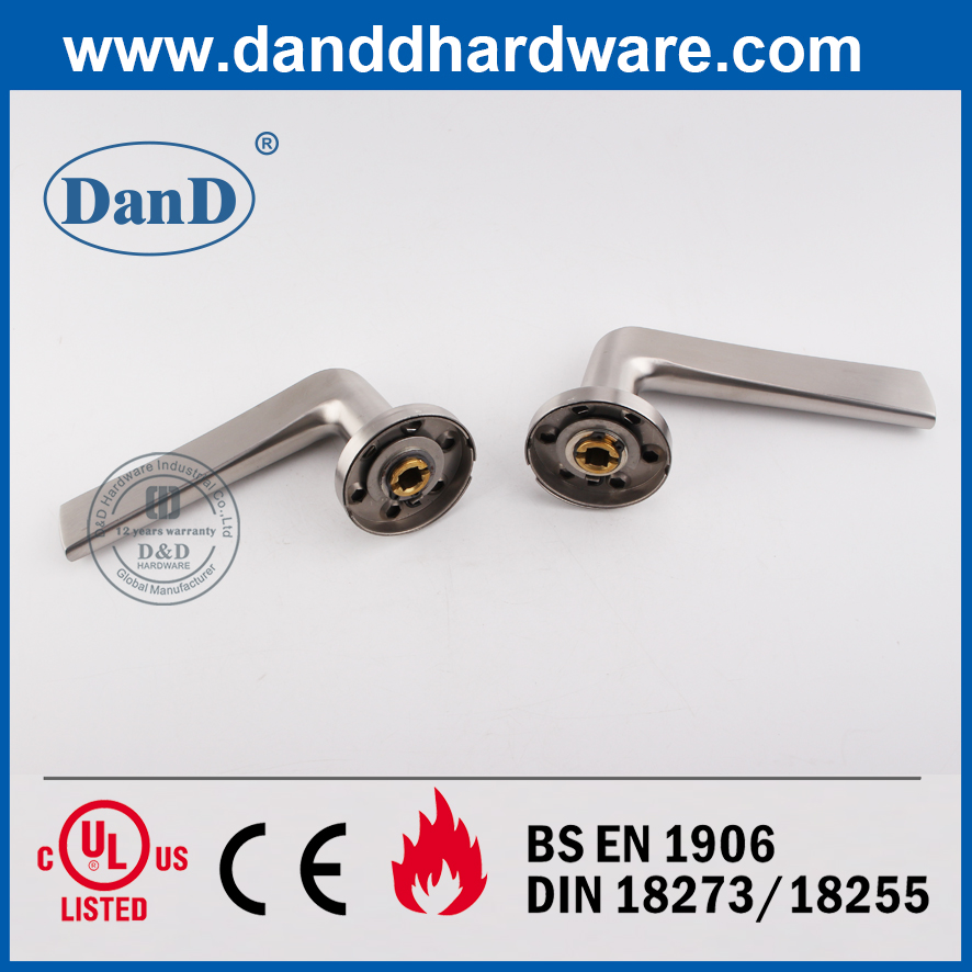 Tay nắm đòn bẩy cửa trước đôi SS304 hiện đại trên hình tròn Rose-DDSH022