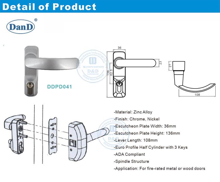 Hợp kim kẽm đòn bẩy Trim