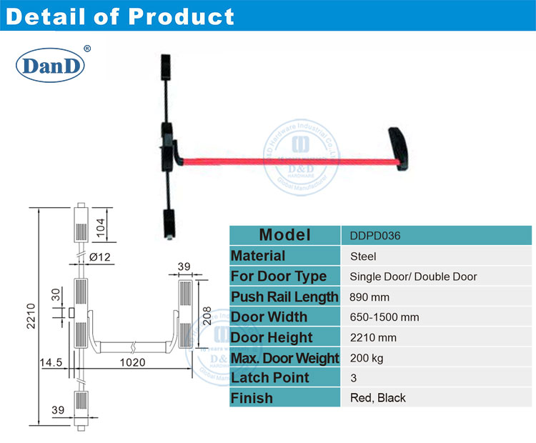 Thiết bị thoát hiểm thương mại Panic Bar