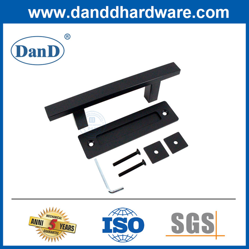 Tay cầm xả cửa chuồng Ống vuông bằng thép không gỉ Tay nắm cửa chuồng màu đen-DDBD103