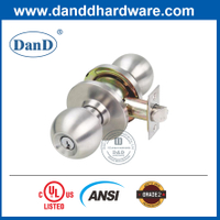 Ổ khóa hình ống bóng chống cháy bằng hợp kim kẽm ANSI được UL liệt kê cho cửa ra vào-DDLK012