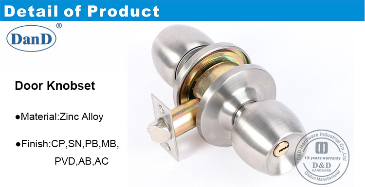 Bộ khóa hình ống hợp kim kẽm-DDLK064-D và D Phần cứng