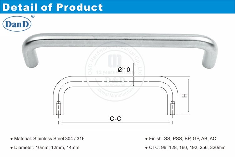 Phần cứng tay cầm nội thất-D và D