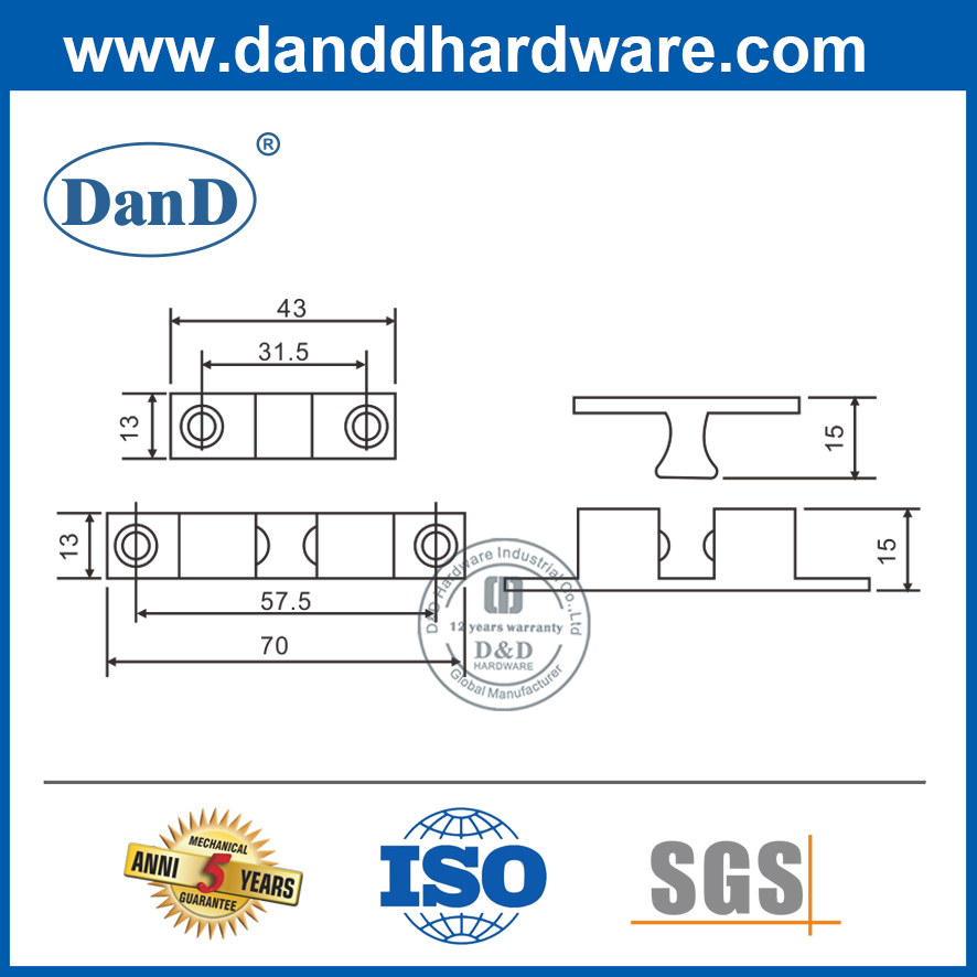 Chốt cửa ổ bi lò xo bằng thép không gỉ -DDBC001