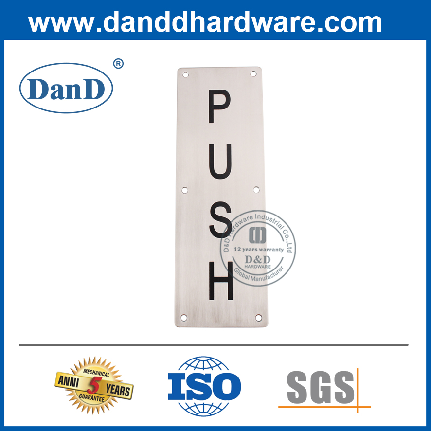 Tấm biển hiệu bằng thép không gỉ chất lượng cao cho Push-DDSP005