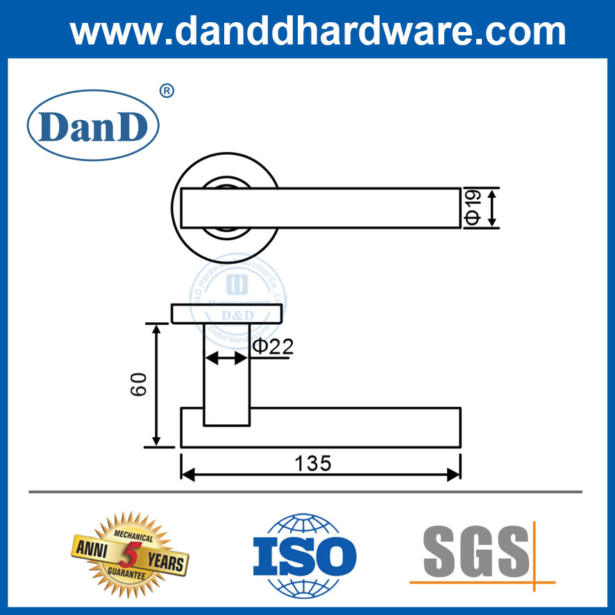 Tay nắm cửa gỗ ngoại thất hiện đại Tay nắm cửa bằng thép không gỉ màu bạc-DDTH040