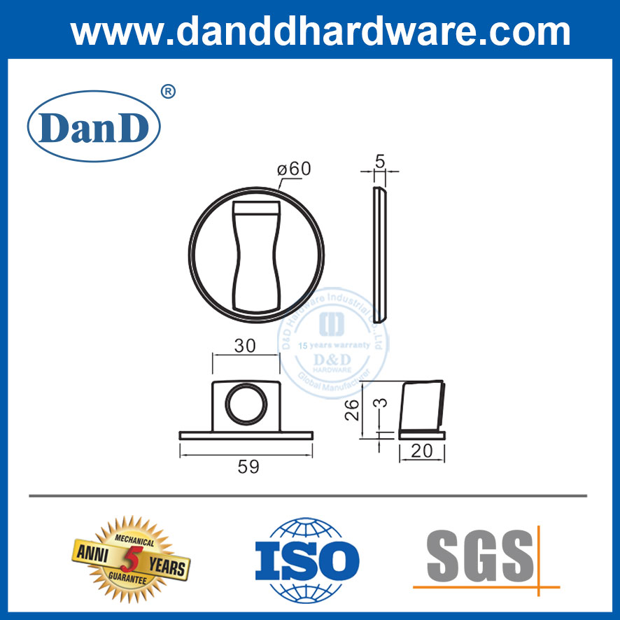 Cửa gỗ ngoài trời bằng thép không gỉ Hợp kim kẽm Giá đỡ từ tính-DDDS037