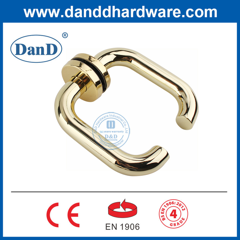 Tay nắm cửa bằng thép không gỉ mạ vàng loại 4 Euro EN1906-DDTH001