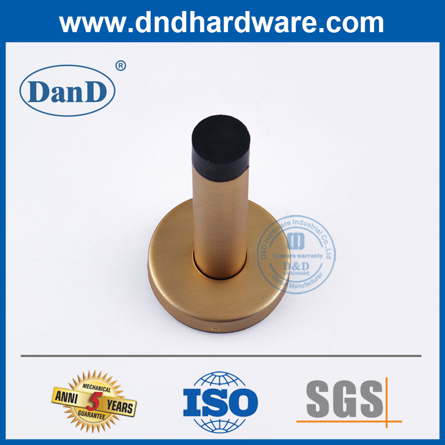 Cửa phòng tắm nhà vệ sinh bằng thép không gỉ Satin Brass Chặn cửa cao-DDDS016