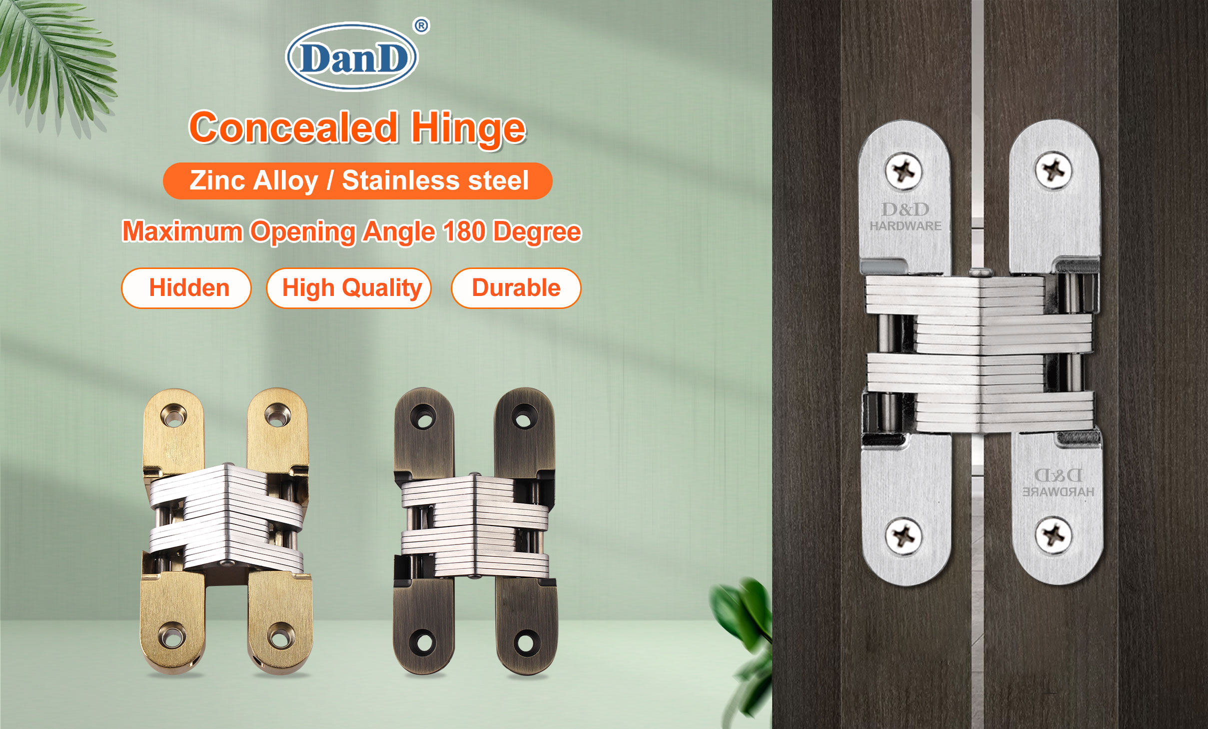 Bản lề ẩn bí mật 180 độ cho cửa an ninh