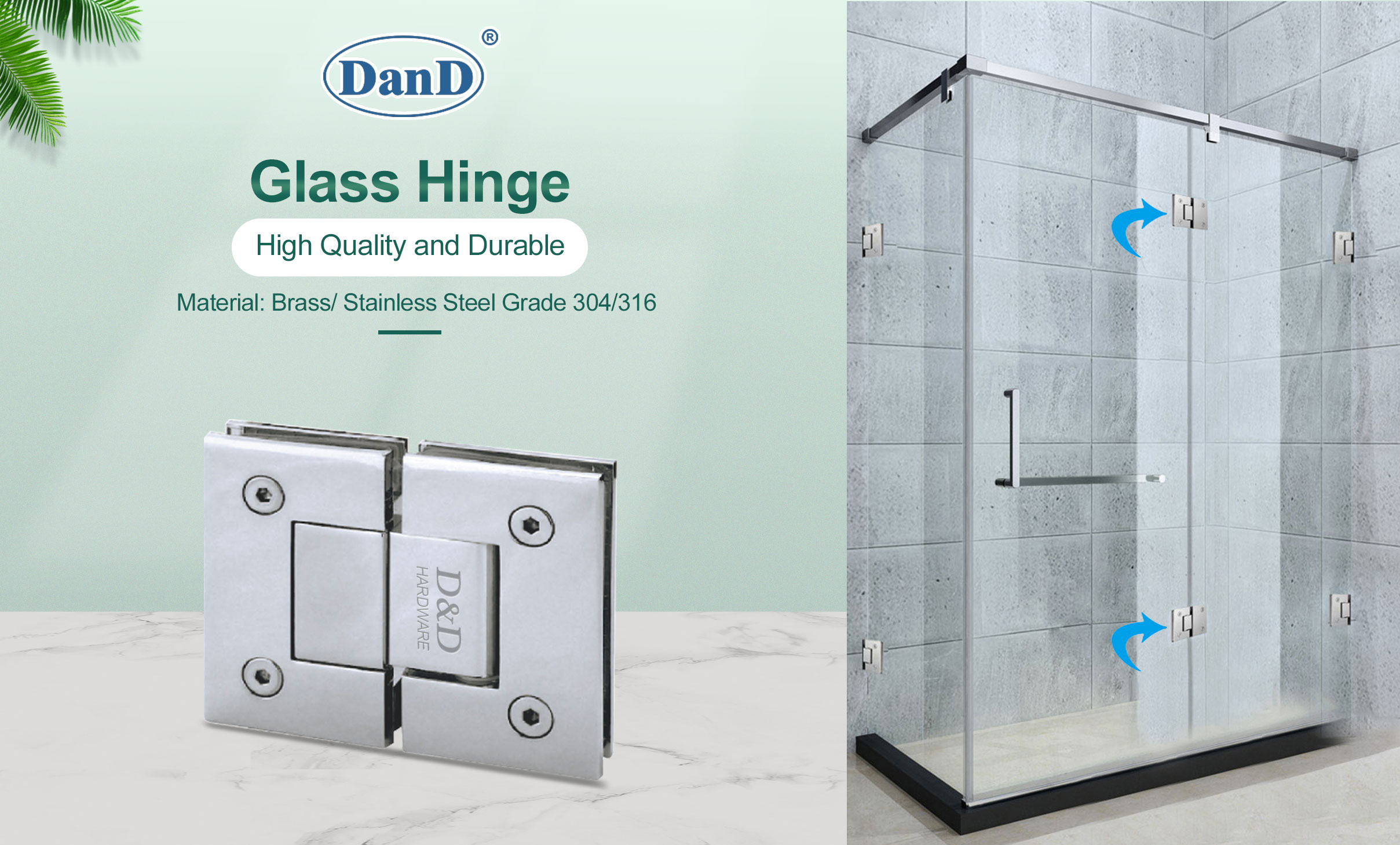 Bản lề cửa tắm kính 180 độ