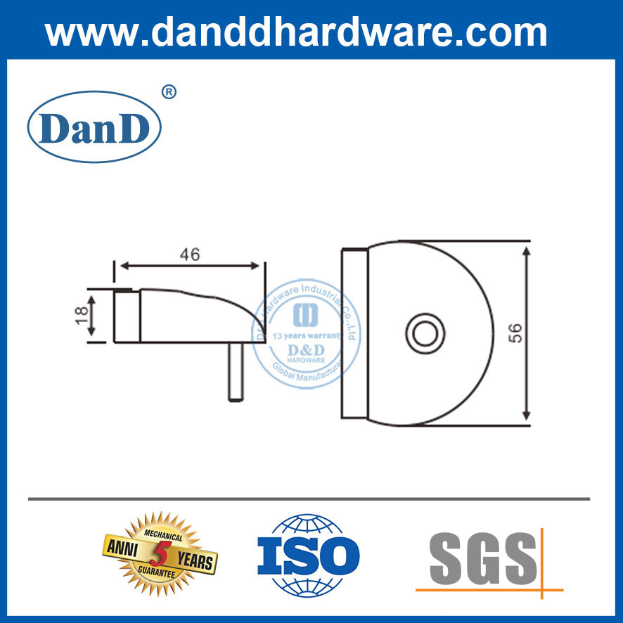 Chặn cửa thương mại Chặn cửa sàn bằng thép không gỉ-DDDS014