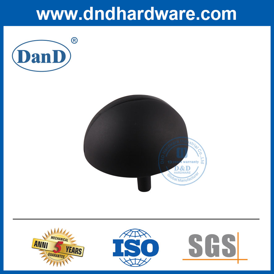 Chặn cửa nửa tròn hiện đại Hợp kim kẽm Chặn cửa màu đen mờ-DDDS004