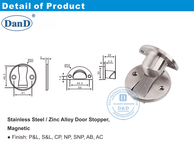 Nút chặn cửa vô hình từ tính