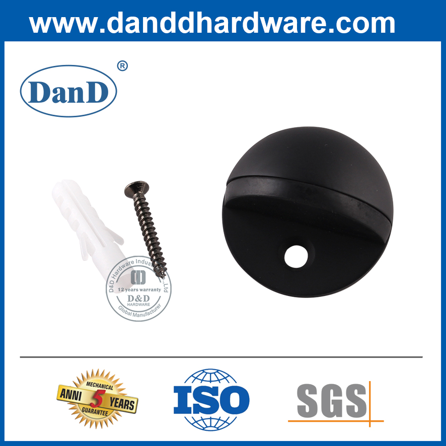 Nút chặn cửa bán cầu bằng thép không gỉ màu đen mờ-DDDS001