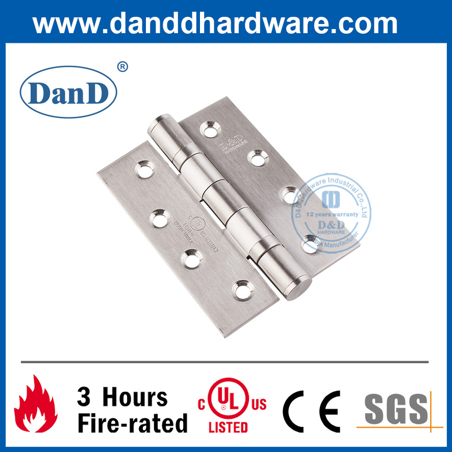 Bản lề cửa chống cháy hoàn toàn bằng thép không gỉ được liệt kê trong danh sách UL 201-DDSS001-FR-4X3X3