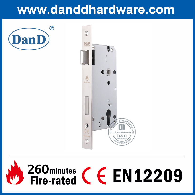 Khóa cửa mộng bằng thép không gỉ màu đen cho cửa xoay-DDML016