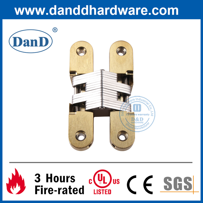 Bản lề cửa giấu hợp kim kẽm bằng đồng thau Satin cho chung cư-DDCH007