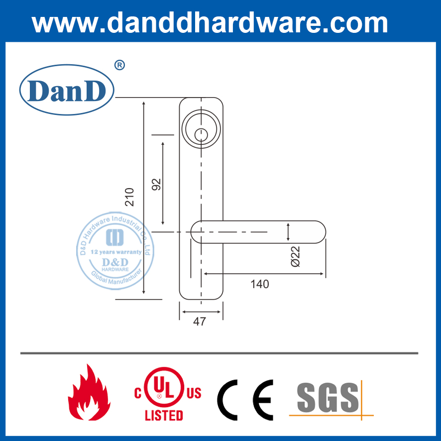 Bán chạy nhất SUS304 Escutcheon Lever Trim cho thiết bị hoảng loạn-DDPD014