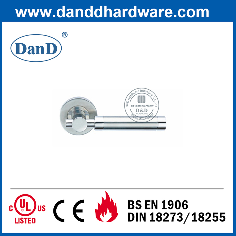 Tay nắm cửa thiết kế đòn bẩy rắn SS304 Satin và Ba Lan-DDSH034