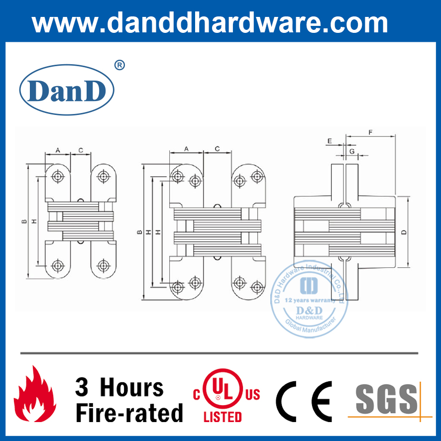 Bản lề giấu hợp kim kẽm tốt nhất cho cửa nội thất-DDCH007-G40