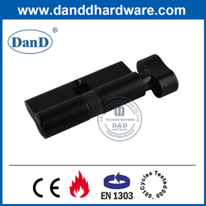 Xi lanh khóa cửa phòng tắm không cần chìa khóa bằng đồng thau rắn Matt Balck-DDLC007