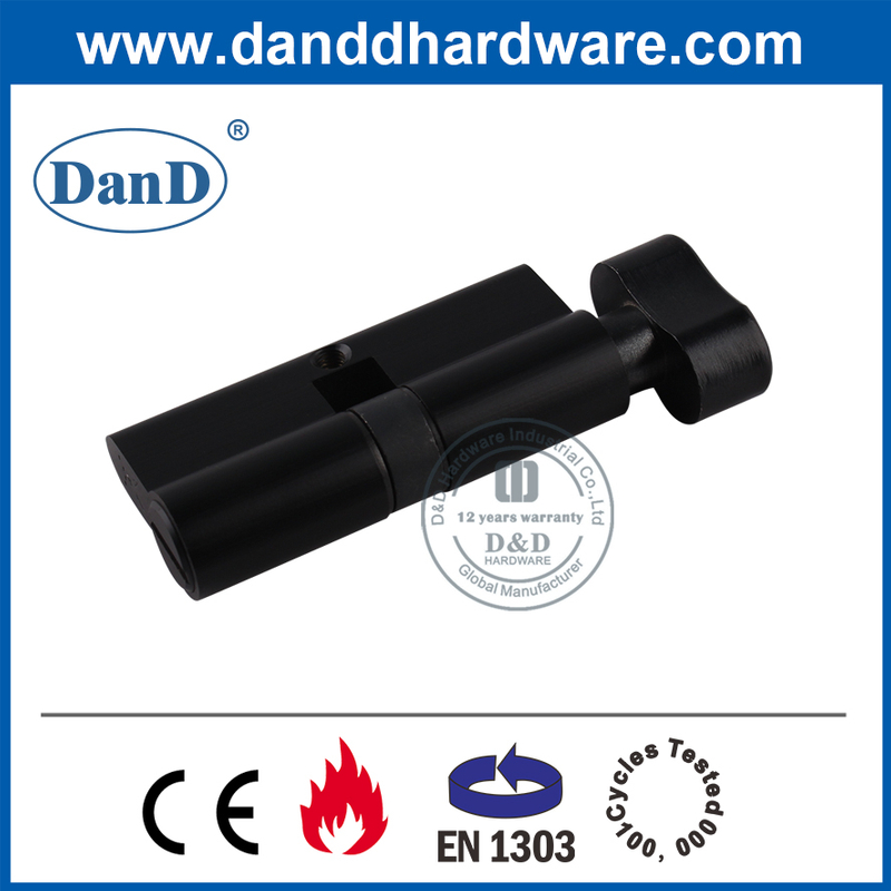 Xi lanh khóa cửa phòng tắm không cần chìa khóa bằng đồng thau rắn Matt Balck-DDLC007