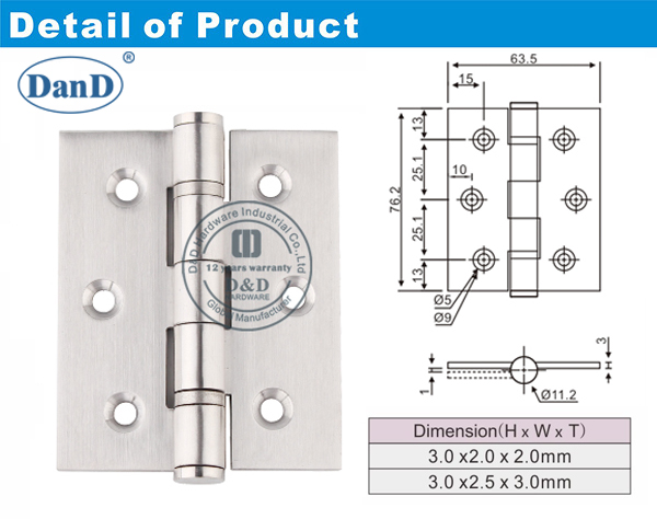 Phần cứng bản lề vòng đệm bằng thép không gỉ-D và D