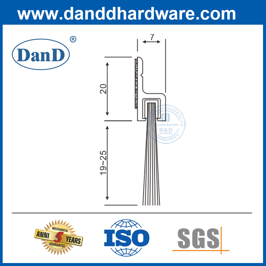 Thả Con Dấu Bàn Chải Nylon Cửa Trước Con Dấu Đáy Cửa Trượt Con Dấu Dưới Dải-DDBS004