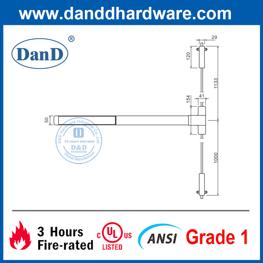 Thiết bị thoát thanh dọc bằng thép ANSI được liệt kê của UL-DDPD004
