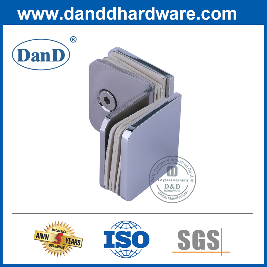Phụ kiện cửa bằng thép không gỉ 90 độ Giá đỡ kẹp kính -DDGC005