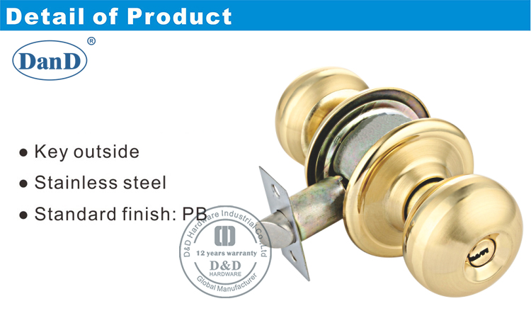 GỗCửahình ốngPhần cứng Lockset-D và D