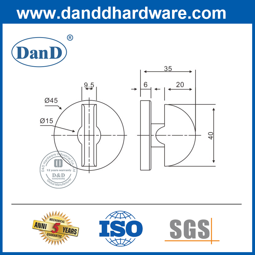 Thép không gỉ Thumbturn-DDAT002
