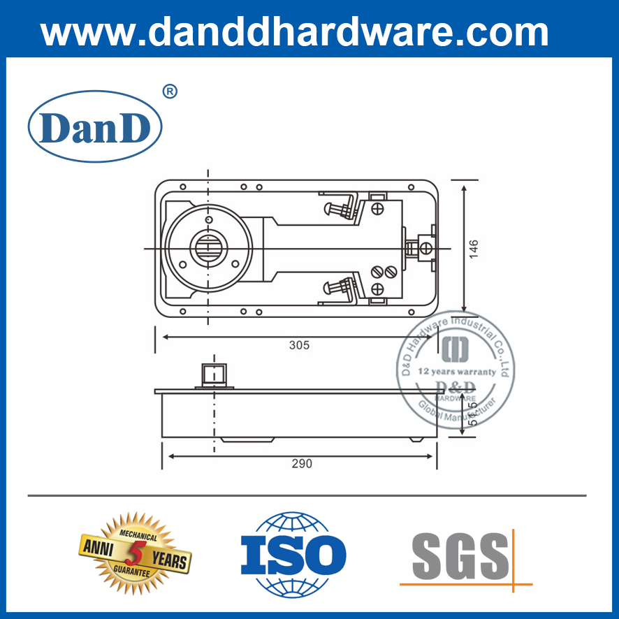 Lò xo sàn thủy lực tác động kép bảo mật cao-DDFS312