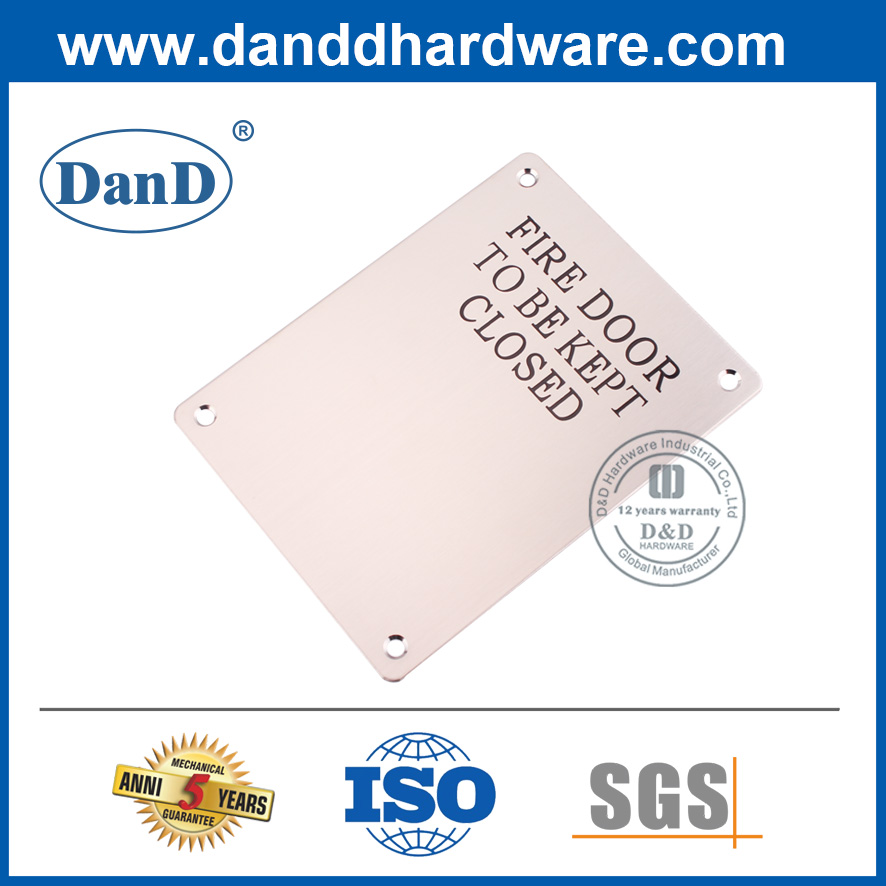 Tấm biển hiệu cửa chống cháy bằng thép không gỉ-DDSP010